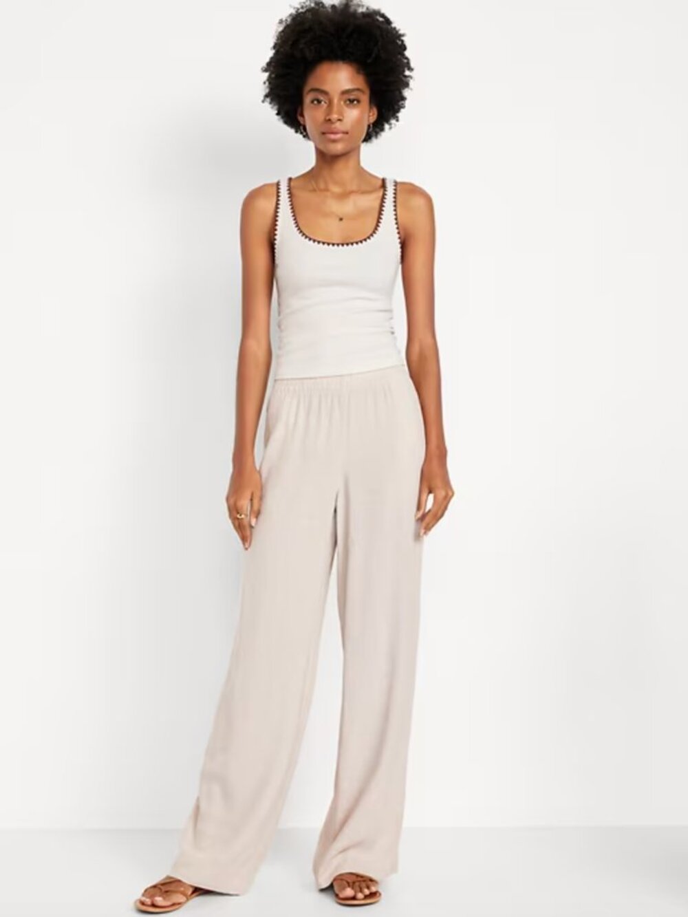 Old Navy High-Waisted Linen-Blend Super Wide-Leg Pants